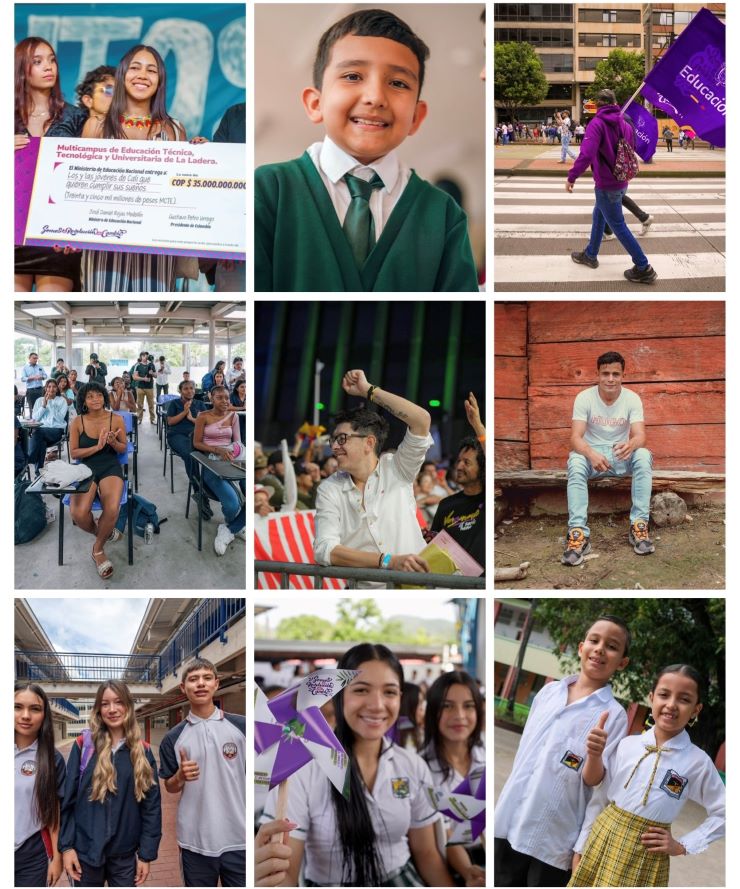 Collage de fotos de distintas actividades del Ministerio de Educación Collage de fotos de distintas actividades del Ministerio de Educación